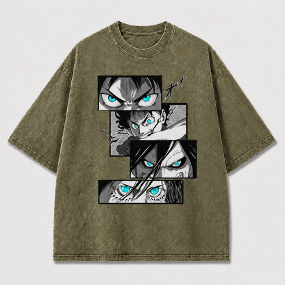 Cyan Battle Eyes Graphic Tee