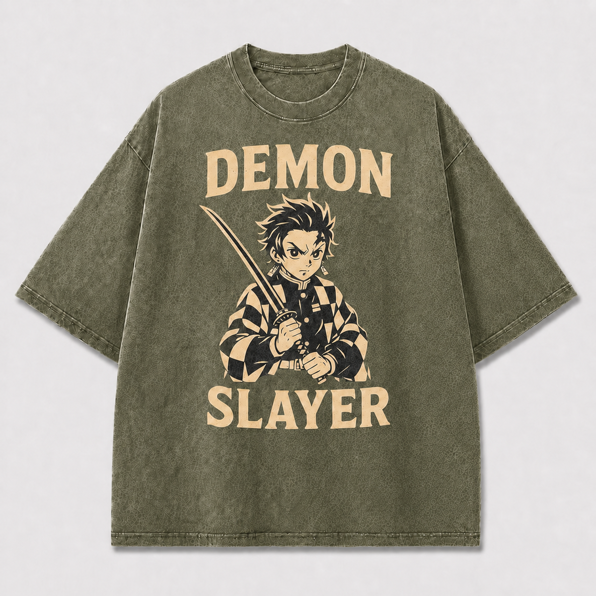 Vintage Beige and Graphic Featuring a Determined Oversized Graphic Tee