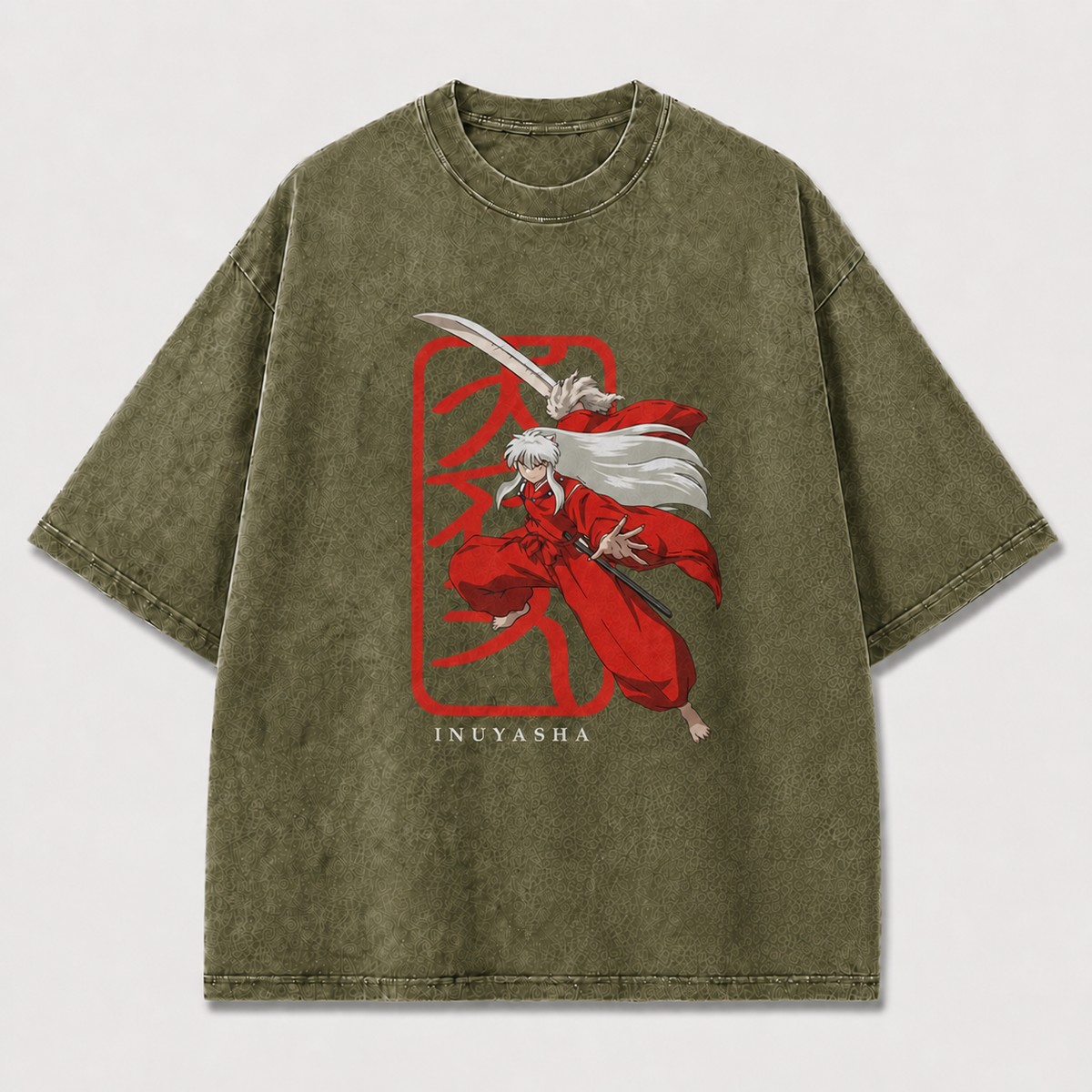 And Long-haired Sword Warrior In Flowing Robes Oversized Graphic Tee