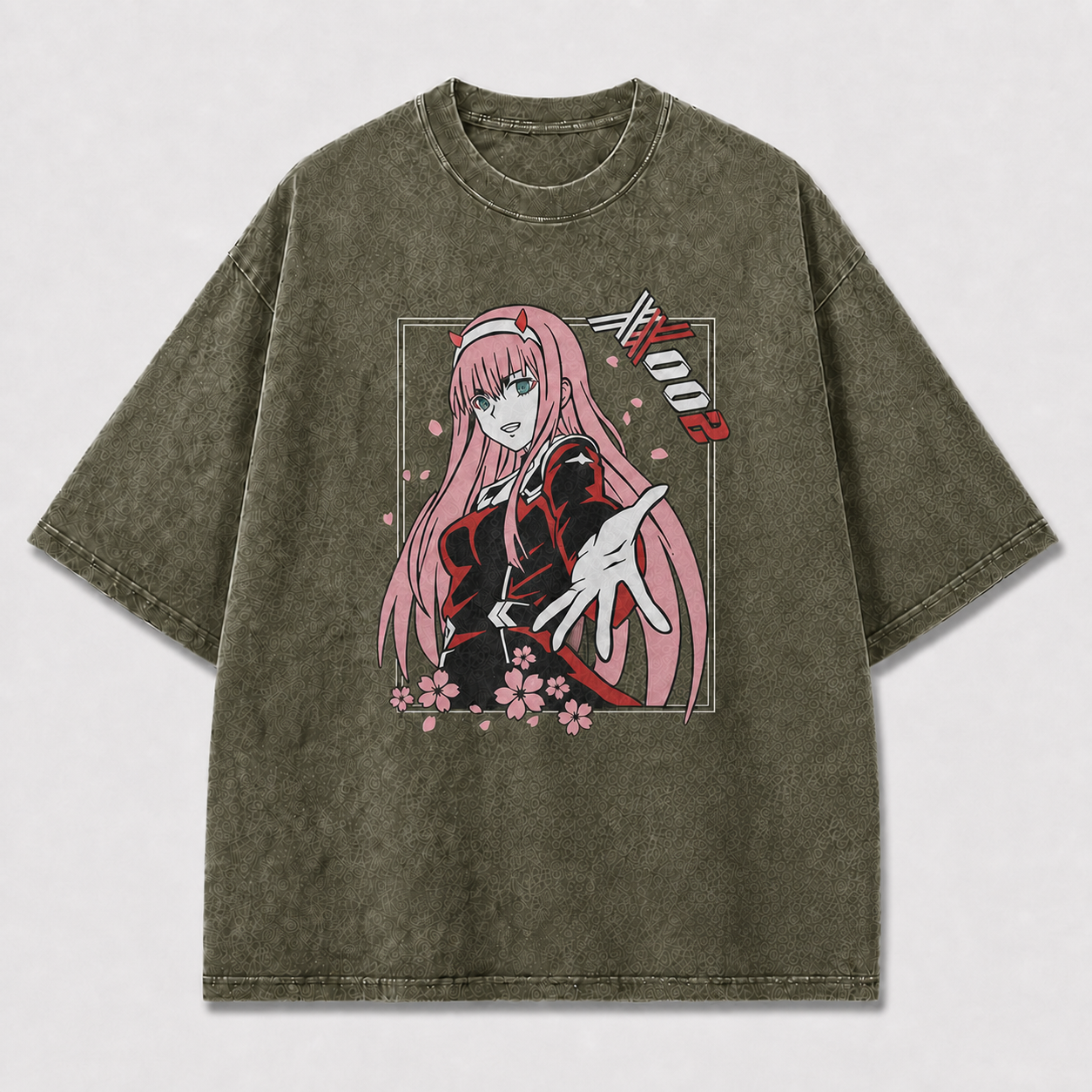 Pink-haired Horned Woman Reaching Forward amid Oversized Graphic Tee