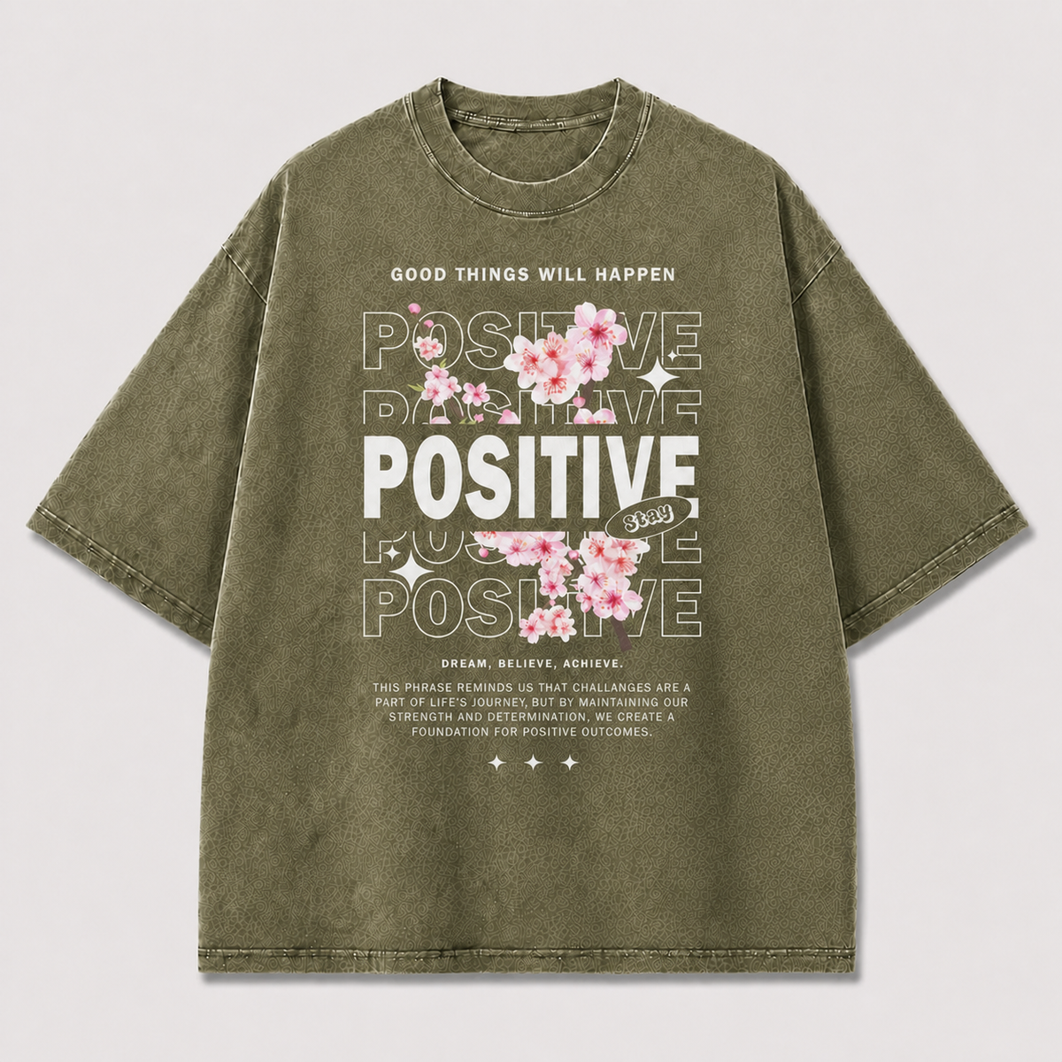 Positive Floral Typography Tee