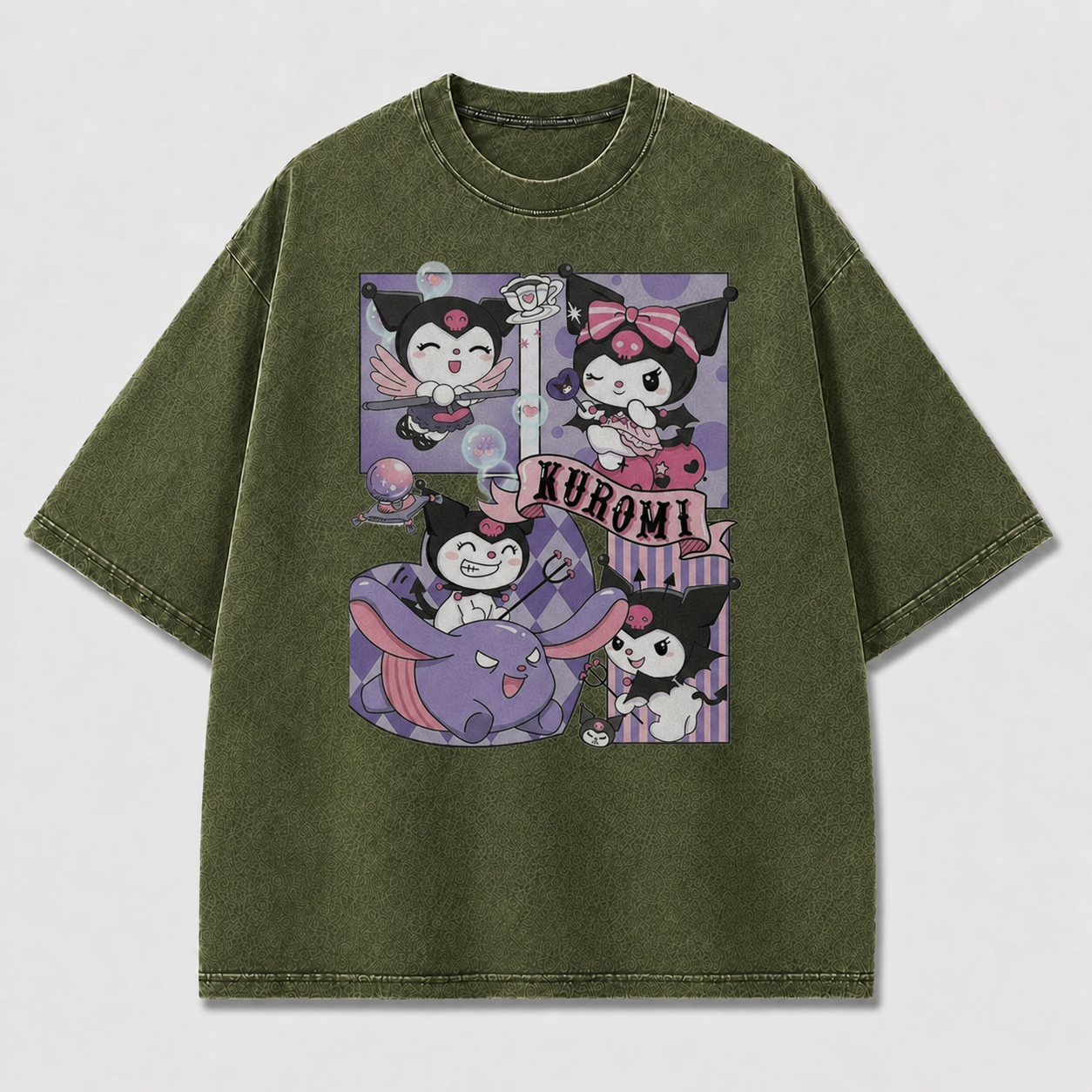Cute Purple Character Collage Tee