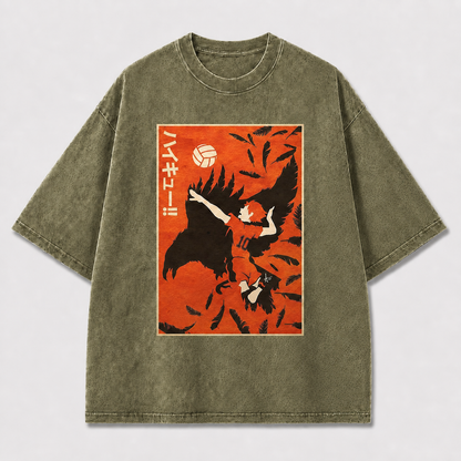 Winged Volleyball Silhouette Graphic Tee