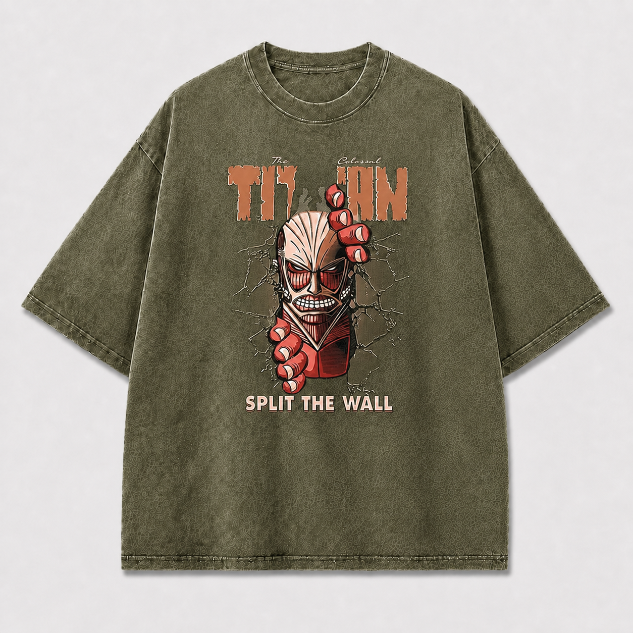 And Colossal Face Breaking through a Wall Oversized Graphic Tee