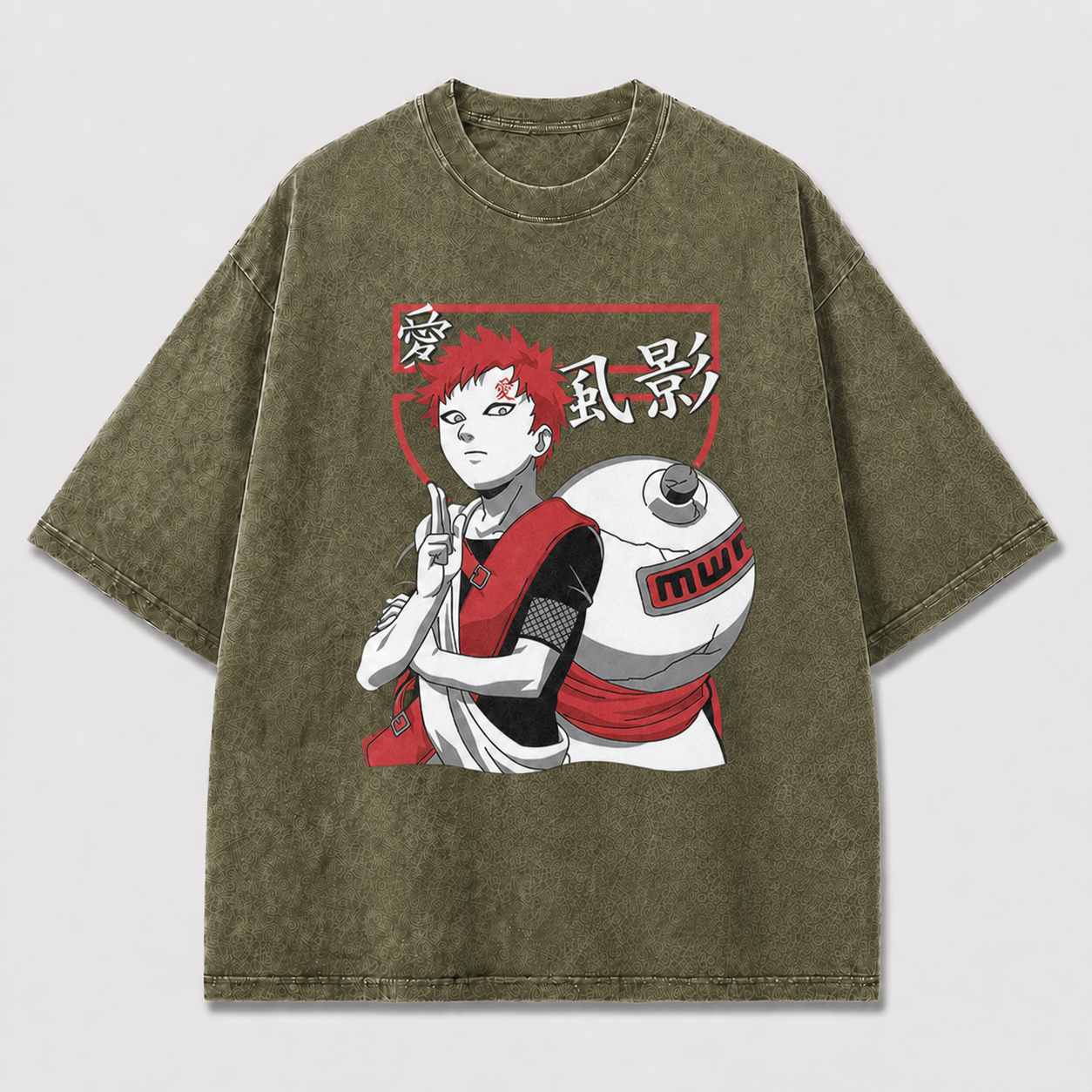 And Sand-bearing Warrior Portrait with a Large Oversized Graphic Tee
