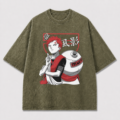 And Sand-bearing Warrior Portrait with a Large Oversized Graphic Tee