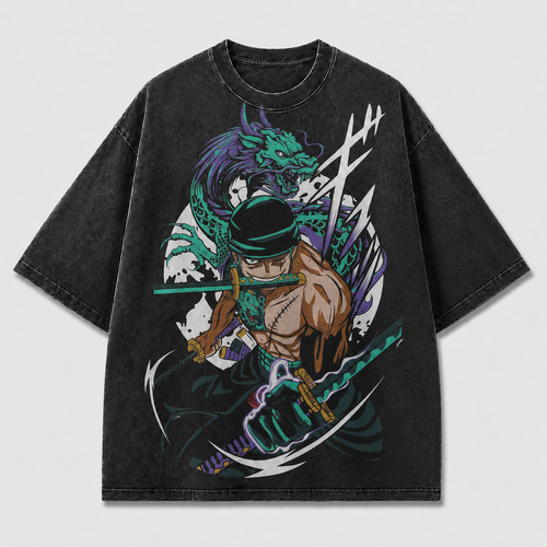 Oversized Graphic Print T-Shirt – Dragon Warrior Streetwear Tee